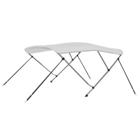 Toldo Bimini de 3 arcos blanco 183x140x137 cm de vidaXL, Cubiertas para almacenamiento de barcas - Ref: Foro24-92359, Precio:...