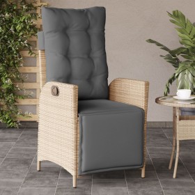 Gartensessel mit Fußstütze aus beigem PE-Rattan von vidaXL, Gartenstühle - Ref: Foro24-365285, Preis: 138,80 €, Rabatt: %