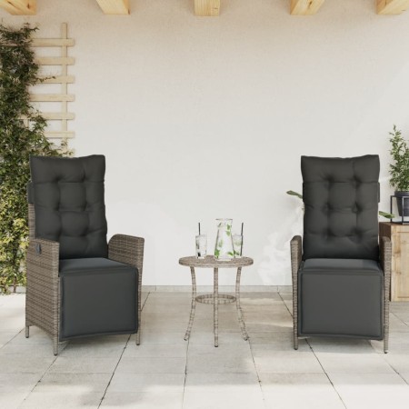 Garden recliners with footrest 2 pcs gray PE rattan by vidaXL, Garden chairs - Ref: Foro24-365291, Price: 266,90 €, Discount: %