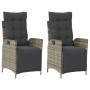 Garden recliners with footrest 2 pcs gray PE rattan by vidaXL, Garden chairs - Ref: Foro24-365291, Price: 266,90 €, Discount: %