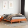 Wax brown pine solid wood bed frame 140x200 cm by vidaXL, Beds and slatted bases - Ref: Foro24-842701, Price: 116,35 €, Disco...