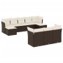 10-piece garden sofa set and brown synthetic rattan cushions by vidaXL, Garden sets - Ref: Foro24-3250172, Price: 634,67 €, D...