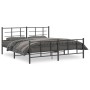 Black metal headboard and footboard bed frame 180x200 cm by vidaXL, Beds and slatted bases - Ref: Foro24-355583, Price: 125,6...