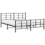 Black metal headboard and footboard bed frame 180x200 cm by vidaXL, Beds and slatted bases - Ref: Foro24-355583, Price: 125,6...