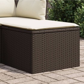 Garden stool with brown synthetic rattan cushion 55x55x37 cm by vidaXL, Outdoor ottomans - Ref: Foro24-366206, Price: 52,99 €...