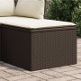 Gartenhocker mit braunem synthetischem Rattankissen 55x55x37 cm von vidaXL, Hocker für den Außenbereich - Ref: Foro24-366206,...