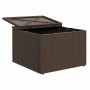 Gartenhocker mit braunem synthetischem Rattankissen 55x55x37 cm von vidaXL, Hocker für den Außenbereich - Ref: Foro24-366206,...