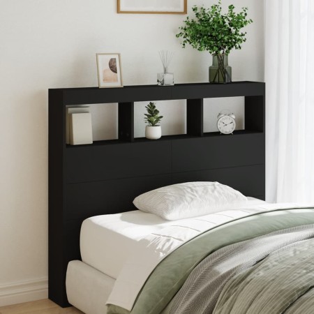 Bed headboard with black LED 120x17x102 cm by vidaXL, Headboards and footboards - Ref: Foro24-839190, Price: 86,99 €, Discoun...