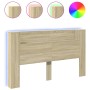 Bed headboard with LED Sonoma oak 180x16.5x103.5 cm by vidaXL, Headboards and footboards - Ref: Foro24-839261, Price: 106,10 ...