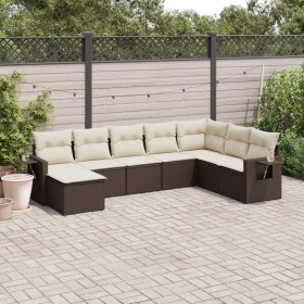 8-teilige Gartensofagarnitur und braune synthetische Rattankissen von vidaXL, Gartensets - Ref: Foro24-3252900, Preis: 492,58...