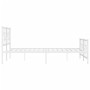 Metal bed frame with headboard and footboard white 193x203 cm by vidaXL, Beds and slatted bases - Ref: Foro24-376299, Price: ...