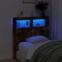 Headboard with LED light smoked oak 100x17x102 cm by vidaXL, Headboards and footboards - Ref: Foro24-839186, Price: 70,70 €, ...