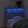 Concrete gray bed headboard with LED light 100x17x102 cm by vidaXL, Headboards and footboards - Ref: Foro24-839192, Price: 73...