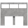 Concrete gray bed headboard with LED light 100x17x102 cm by vidaXL, Headboards and footboards - Ref: Foro24-839192, Price: 73...