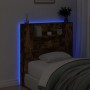 Bed headboard with LED light smoked oak 100x16.5x103.5 cm by vidaXL, Headboards and footboards - Ref: Foro24-839235, Price: 8...