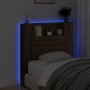 Oak brown headboard with LED light 100x16.5x103.5 cm by vidaXL, Headboards and footboards - Ref: Foro24-839237, Price: 88,99 ...