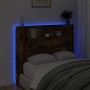 Bettkopfteil mit LED-Licht, geräucherte Eiche, 120 x 16,5 x 103,5 cm von vidaXL, Kopf- und Fußteile - Ref: Foro24-839242, Pre...