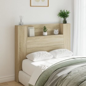 Bed headboard with LED light Sonoma oak 120x16.5x103.5 cm by vidaXL, Headboards and footboards - Ref: Foro24-839240, Price: 8...