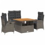 4-piece garden dining set with gray PE rattan cushions by vidaXL, Garden sets - Ref: Foro24-3277465, Price: 608,32 €, Discoun...