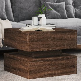 Coffee table with LED lights oak brown 50x50x40 cm by vidaXL, Coffee table - Ref: Foro24-839860, Price: 76,24 €, Discount: %