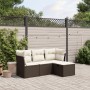 4-piece garden sofa set and brown synthetic rattan cushions by vidaXL, Garden sets - Ref: Foro24-3263119, Price: 259,18 €, Di...