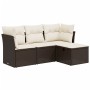 4-piece garden sofa set and brown synthetic rattan cushions by vidaXL, Garden sets - Ref: Foro24-3263119, Price: 253,99 €, Di...