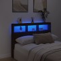 Cabecero de cama con luz LED marrón roble 140x17x102 cm de vidaXL, Cabeceros y pies de cama - Ref: Foro24-839202, Precio: 98,...