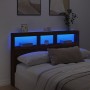 Cabecero de cama con luz LED marrón roble 160x17x102 cm de vidaXL, Cabeceros y pies de cama - Ref: Foro24-839209, Precio: 104...