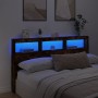 Cabecero de cama con luz LED roble ahumado 180x17x102 cm de vidaXL, Cabeceros y pies de cama - Ref: Foro24-839214, Precio: 11...