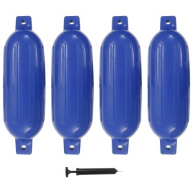 Boat bumpers 4 units blue PVC 58.5x16.5 cm by vidaXL, Docking and anchoring - Ref: Foro24-92378, Price: 69,19 €, Discount: %