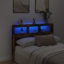 Cabecero de cama con luz LED roble ahumado 140x17x102 cm de vidaXL, Cabeceros y pies de cama - Ref: Foro24-839200, Precio: 95...