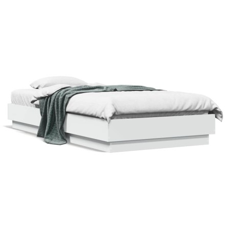 Estructura de cama madera de ingeniería blanca 75x190 cm de vidaXL, Camas y somieres - Ref: Foro24-839637, Precio: 91,51 €, D...