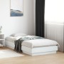 White engineered wood bed frame 75x190 cm by vidaXL, Beds and slatted bases - Ref: Foro24-839637, Price: 91,51 €, Discount: %