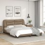 Cappuccino synthetic leather headboard bed frame 160x200cm by vidaXL, Beds and slatted bases - Ref: Foro24-3208013, Price: 25...