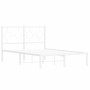 Metal bed frame with white headboard 120x200 cm by vidaXL, Beds and slatted bases - Ref: Foro24-376273, Price: 101,12 €, Disc...