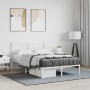 Metal bed frame with white headboard 120x200 cm by vidaXL, Beds and slatted bases - Ref: Foro24-376273, Price: 101,12 €, Disc...