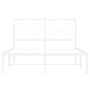 Metal bed frame with white headboard 120x200 cm by vidaXL, Beds and slatted bases - Ref: Foro24-376273, Price: 101,12 €, Disc...