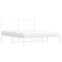 Estructura de cama con cabecero metal blanca 160x200 cm de vidaXL, Camas y somieres - Ref: Foro24-376278, Precio: 110,11 €, D...