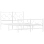 Estructura cama metal con cabecero y estribo blanco 120x190 cm de vidaXL, Camas y somieres - Ref: Foro24-376290, Precio: 115,...