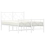 Estructura cama metal con cabecero y estribo blanco 120x190 cm de vidaXL, Camas y somieres - Ref: Foro24-376290, Precio: 115,...