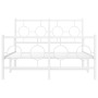 Estructura cama metal con cabecero y estribo blanco 120x190 cm de vidaXL, Camas y somieres - Ref: Foro24-376290, Precio: 115,...