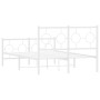 Estructura cama metal con cabecero y estribo blanco 120x190 cm de vidaXL, Camas y somieres - Ref: Foro24-376290, Precio: 115,...