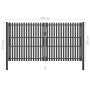 Anthracite gray steel garden fence gate 4x2.5 cm by vidaXL, garden gates - Ref: Foro24-146338, Price: 916,71 €, Discount: %