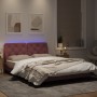 Pink velvet bed frame with LED lights 140x200 cm by vidaXL, Beds and slatted bases - Ref: Foro24-3213860, Price: 254,61 €, Di...