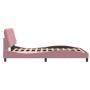 Pink velvet bed frame with LED lights 140x200 cm by vidaXL, Beds and slatted bases - Ref: Foro24-3213860, Price: 254,61 €, Di...