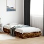 Smoke oak engineered wood bed frame 100x200 cm by vidaXL, Beds and slatted bases - Ref: Foro24-839599, Price: 94,95 €, Discou...