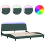 Estructura cama con luces LED terciopelo verde oscuro 200x200cm de vidaXL, Camas y somieres - Ref: Foro24-3213876, Precio: 27...