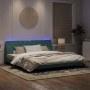 Estructura cama con luces LED terciopelo verde oscuro 200x200cm de vidaXL, Camas y somieres - Ref: Foro24-3213876, Precio: 27...