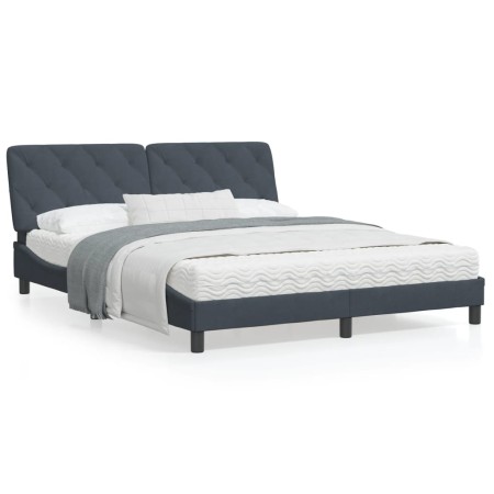 Estructura cama con luces LED terciopelo gris oscuro 160x200 cm de vidaXL, Camas y somieres - Ref: Foro24-3213862, Precio: 23...