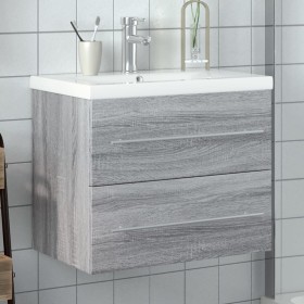 Mueble de baño con lavabo integrado gris Sonoma de vidaXL, Tocadores de baño - Ref: Foro24-3278774, Precio: 204,13 €, Descuen...